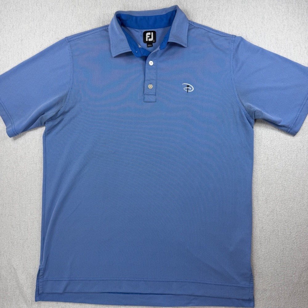 FootJoy Disney Golf Polo Shirt Mens Large Blue Short Sleeve Performance 26202